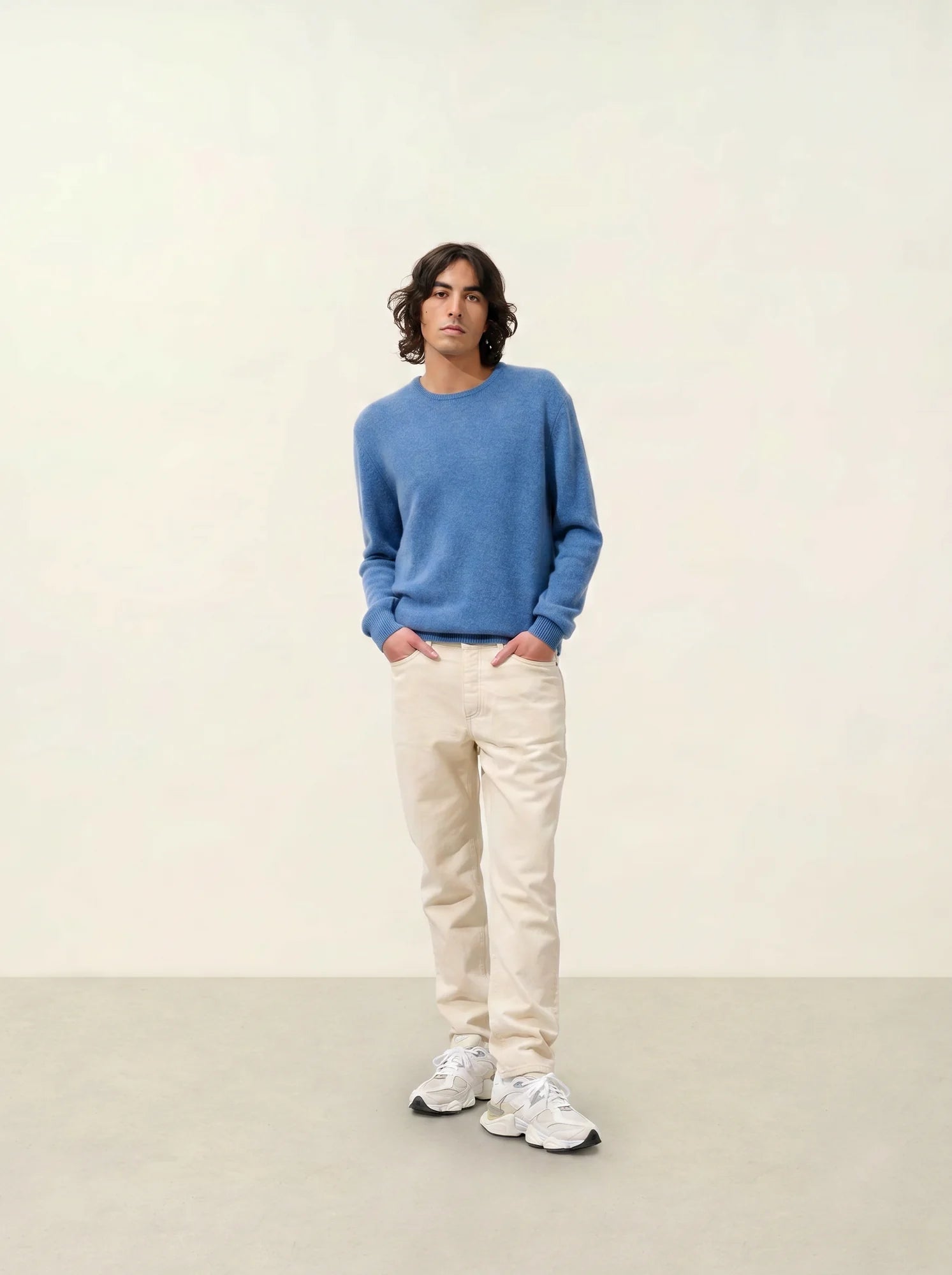 VICTO pullover rundhalsausschnitt 4-fädig blau denim