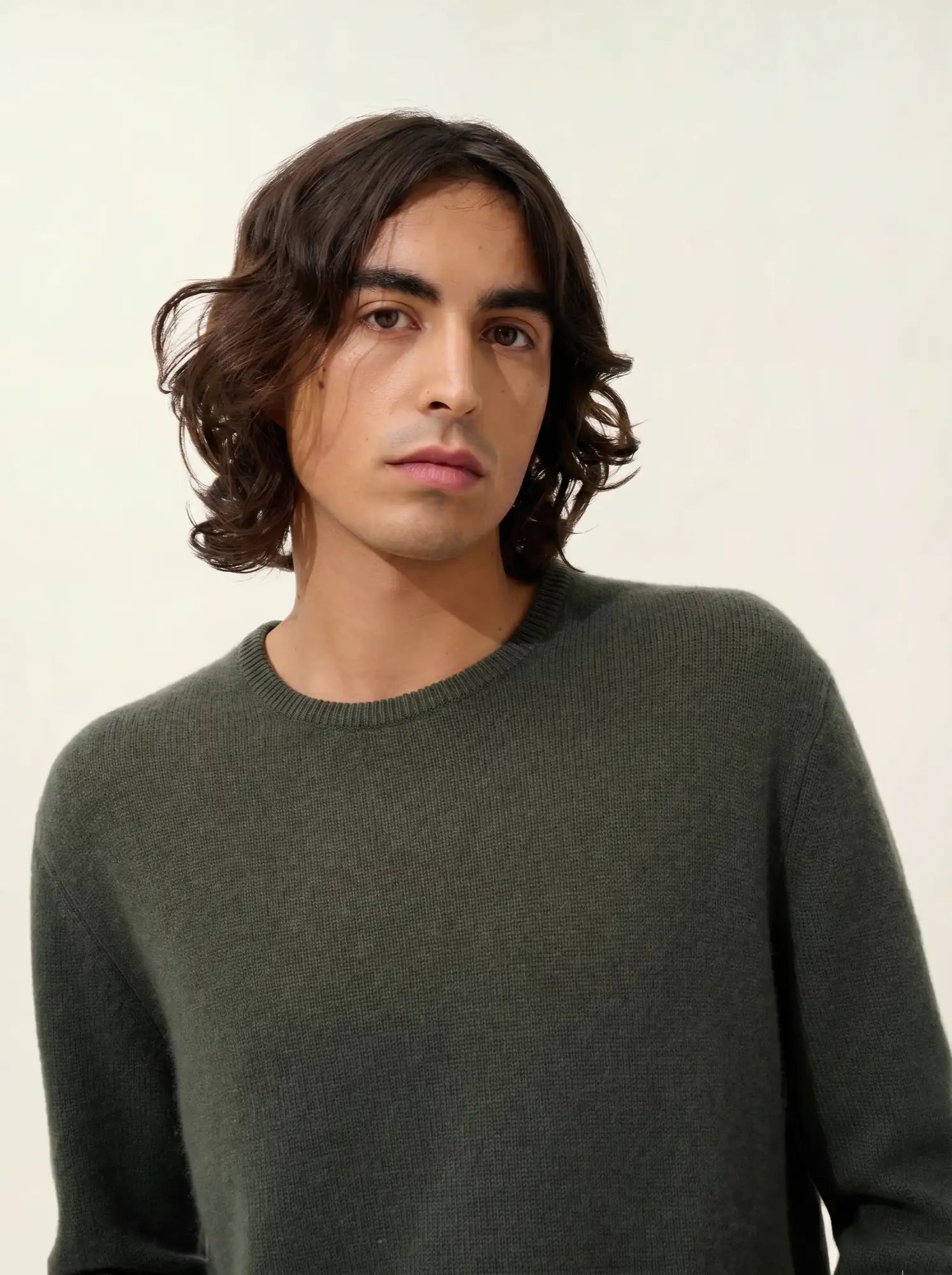 VICTO pullover rundhalsausschnitt 4-fädig khaki