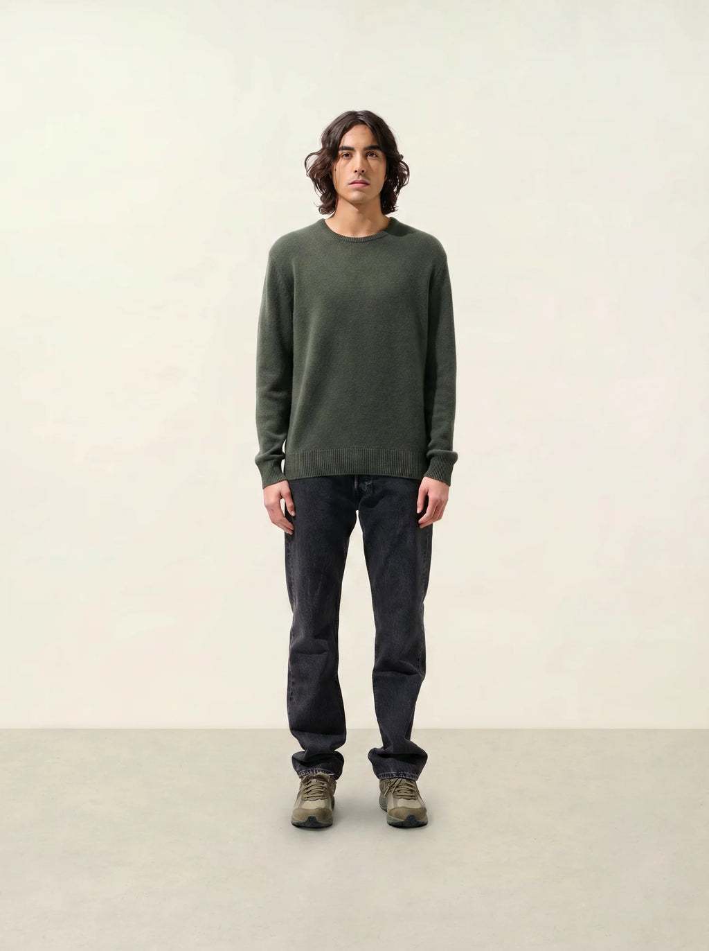 VICTO sweater crew neck 4 ply khaki