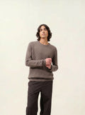 VICTO pullover rundhalsausschnitt 4-fädig taupe meliert