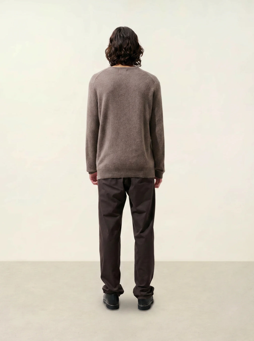 VICTO pullover rundhalsausschnitt 4-fädig taupe meliert