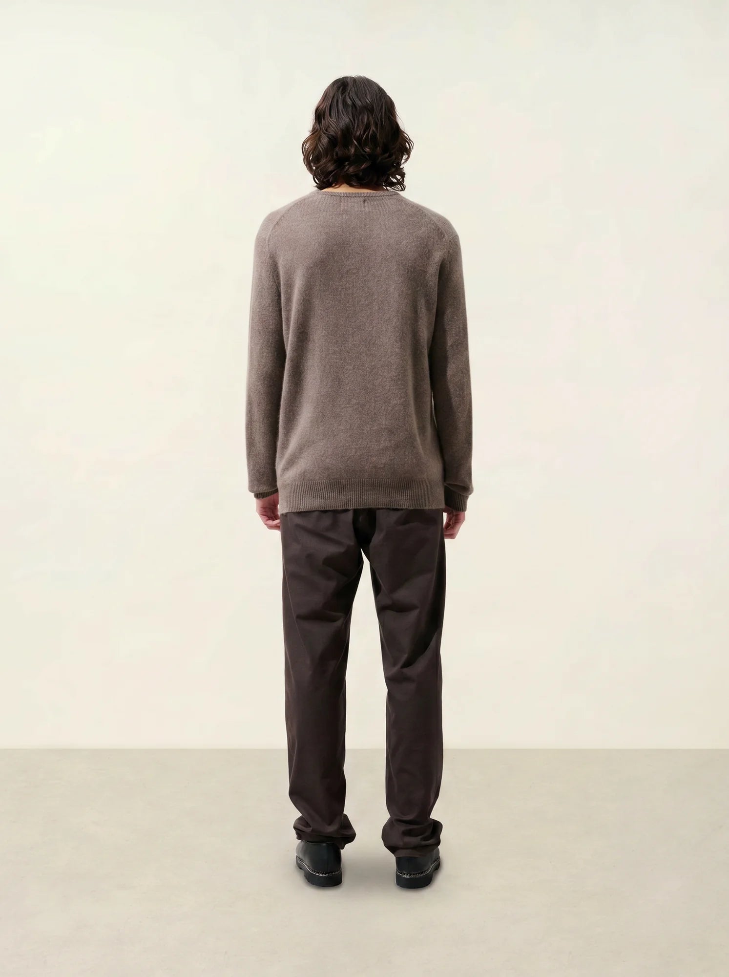 VICTO pullover rundhalsausschnitt 4-fädig taupe meliert