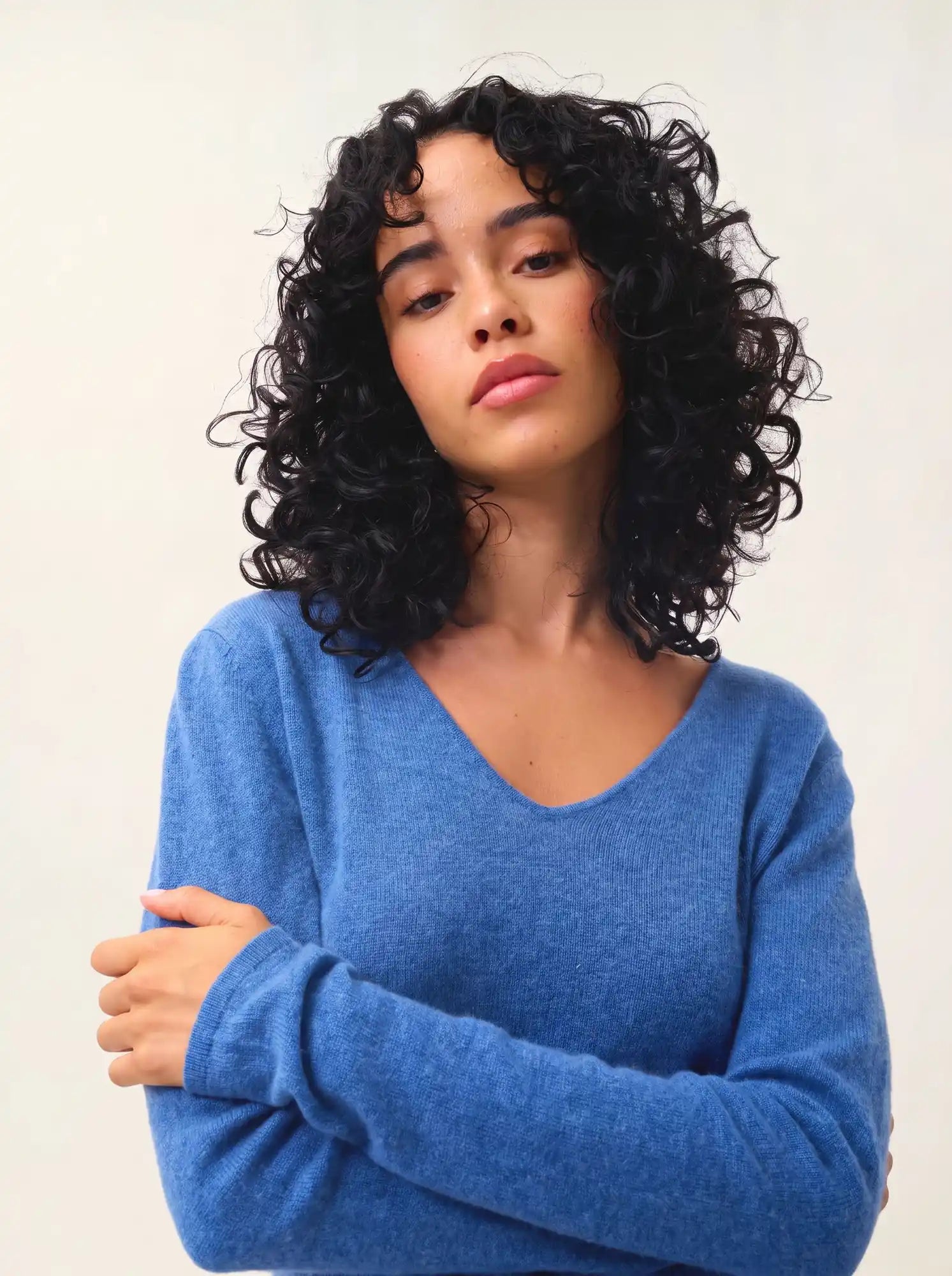 GALISE Pullover V-Ausschnitt Denimblau