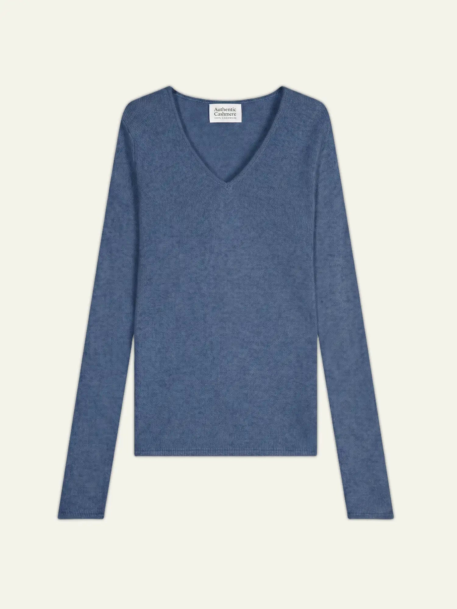 CHELSEA pull col V 4 fils bleu denim