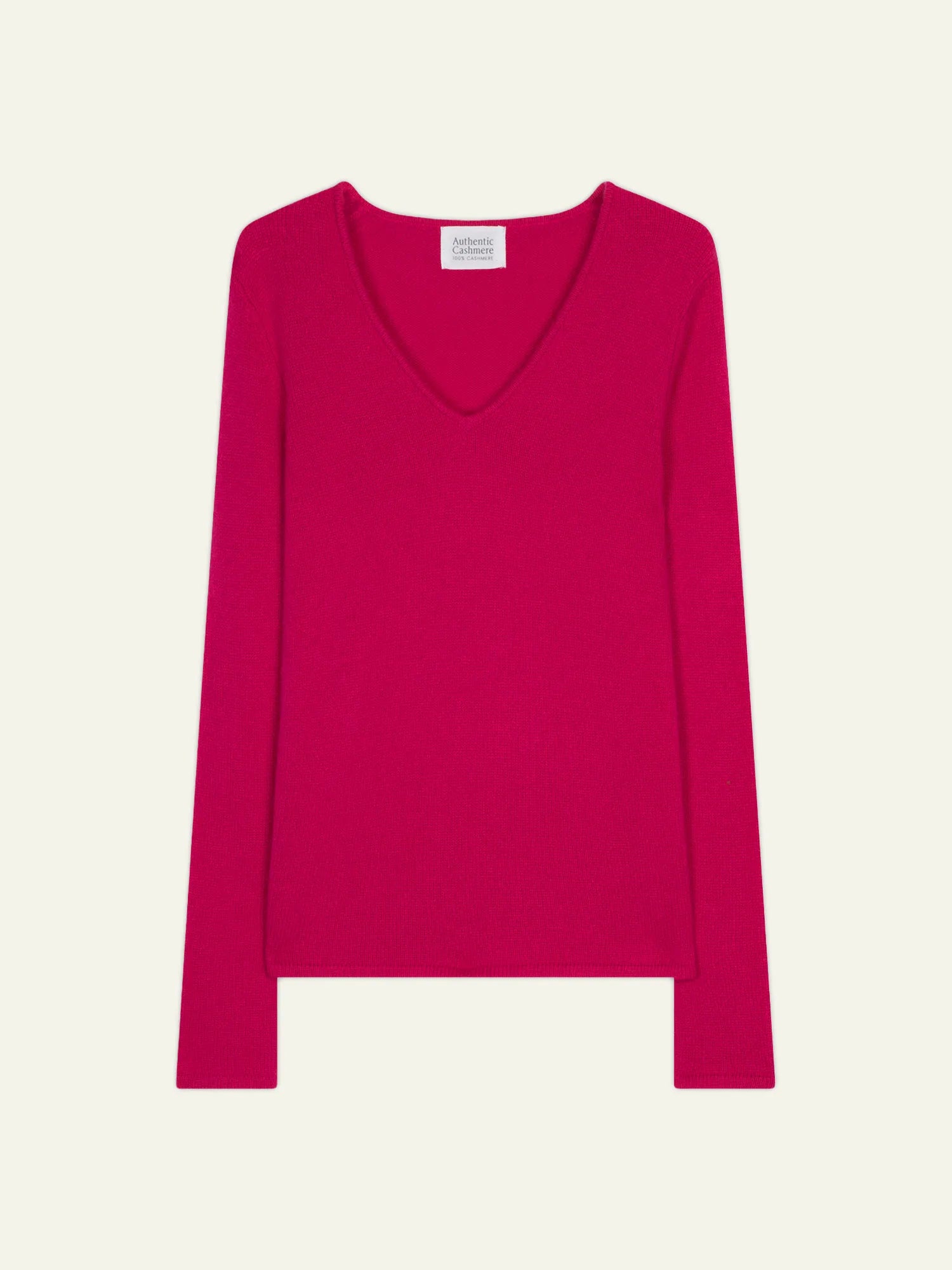 CHELSEA pull col V 4 fils fuchsia
