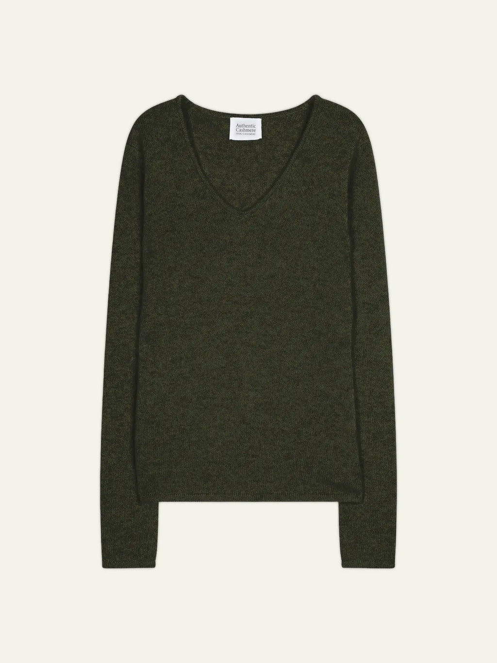 CHELSEA pullover v-ausschnitt 4-fädig khaki meliert