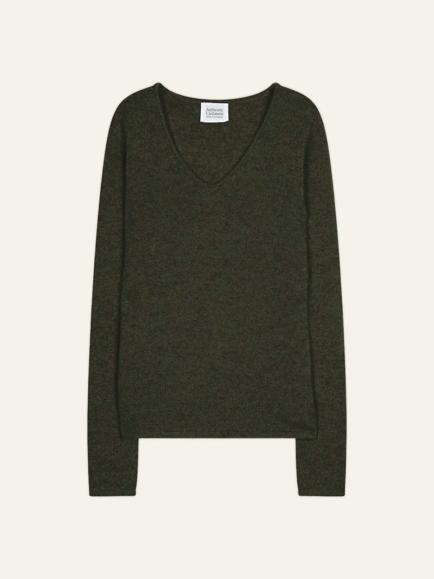 CHELSEA pullover v-ausschnitt 4-fädig khaki meliert