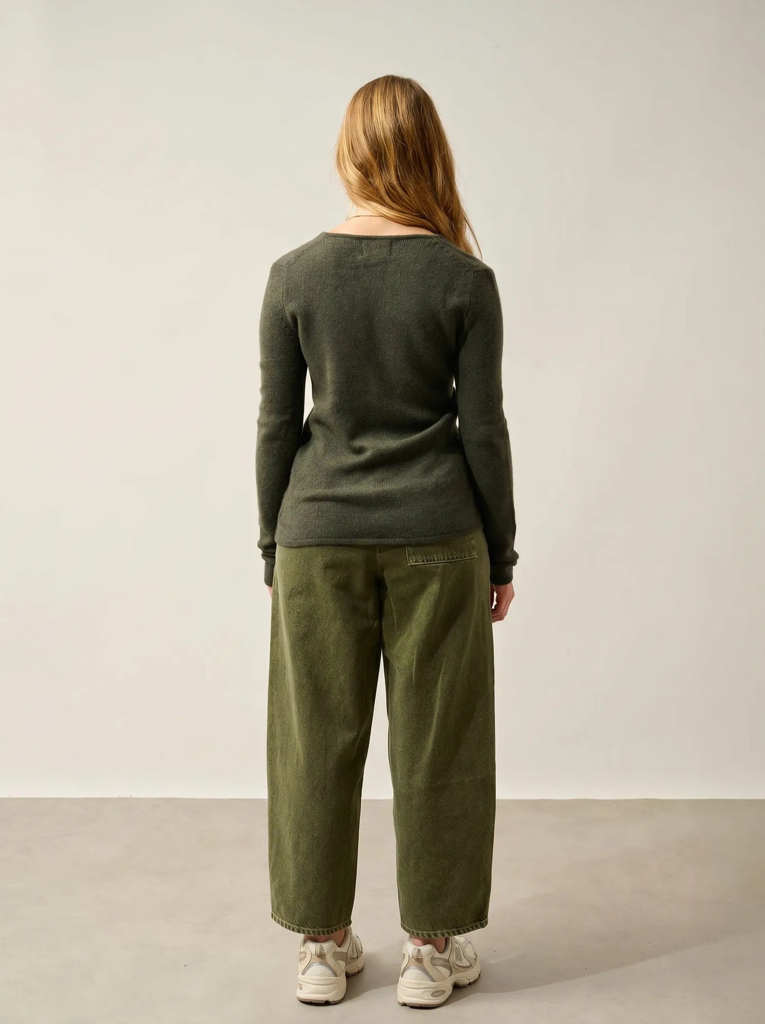CHELSEA pullover v-ausschnitt 4-fädig khaki meliert