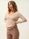 CHELSEA pull col V 4 fils sable