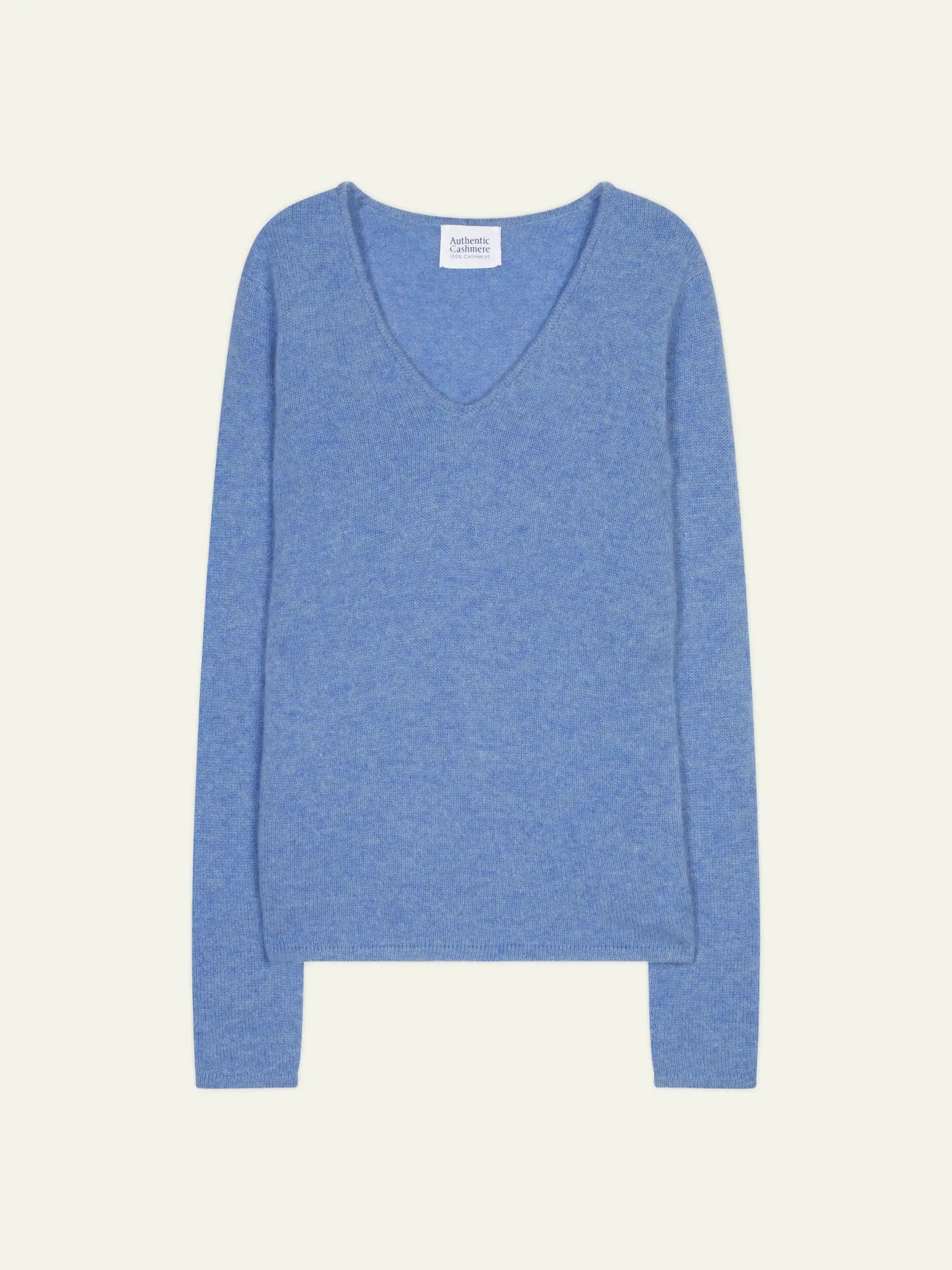 CHELSEA Pullover V-Ausschnitt 4-fädig Himmelblau