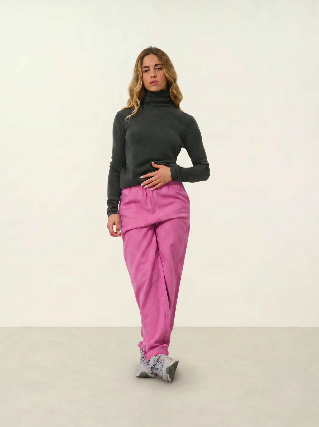 BISE pull col roulé kaki chiné