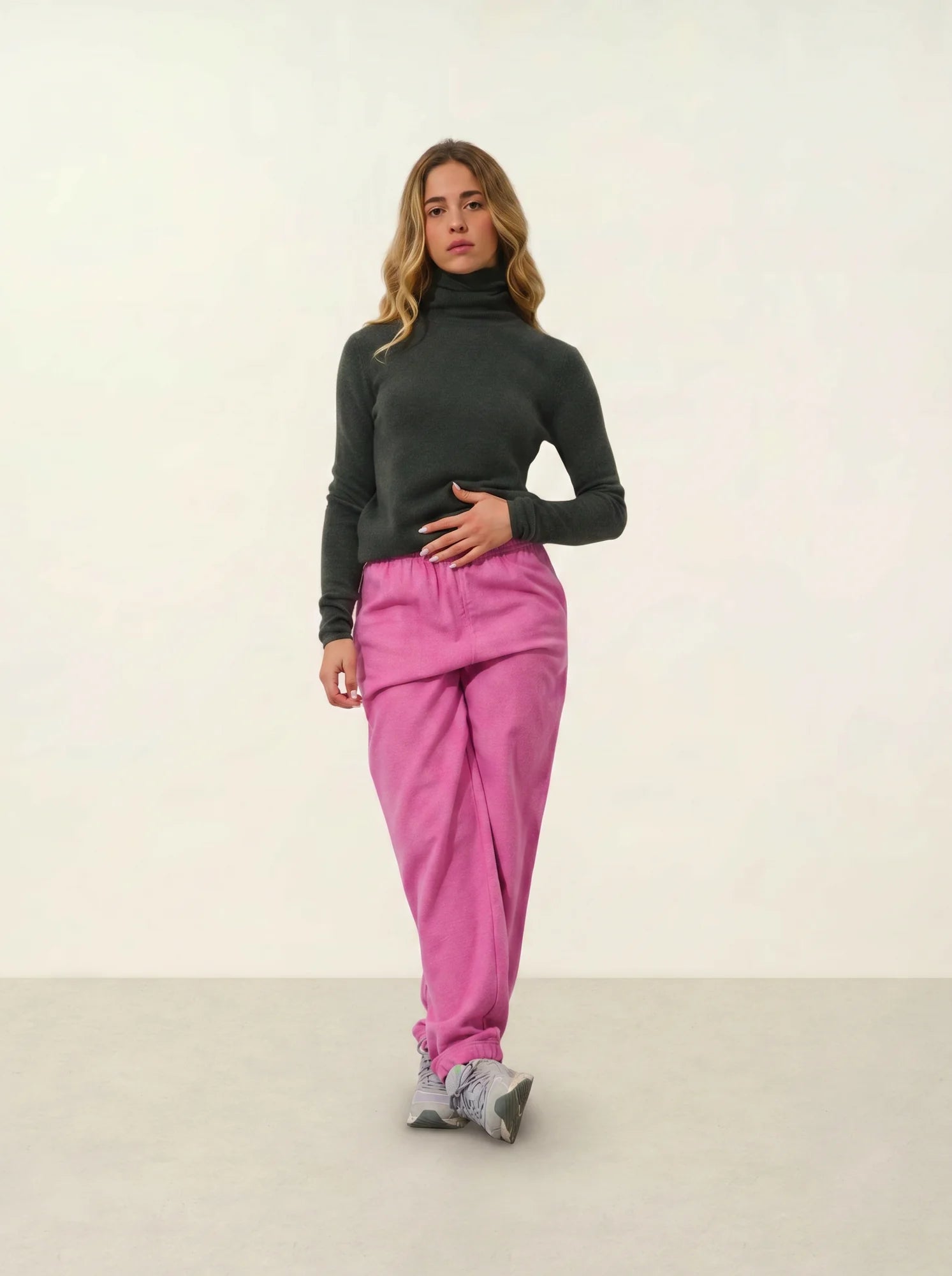 BISE pull col roulé kaki chiné