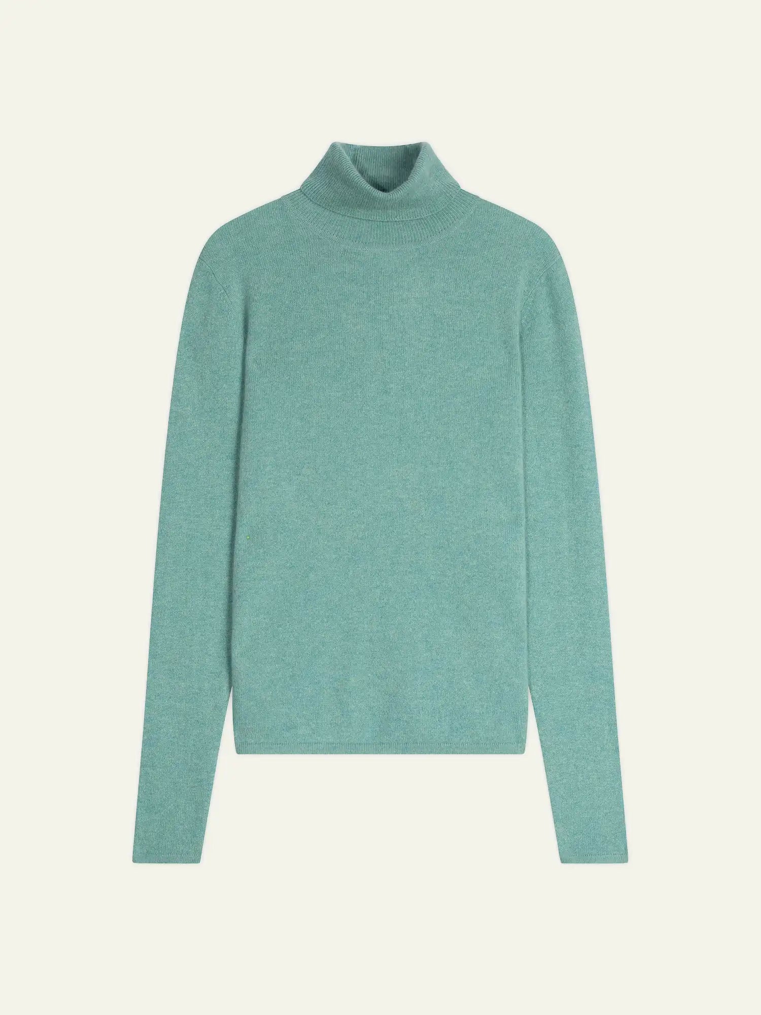 BISE pull col roulé vert chiné