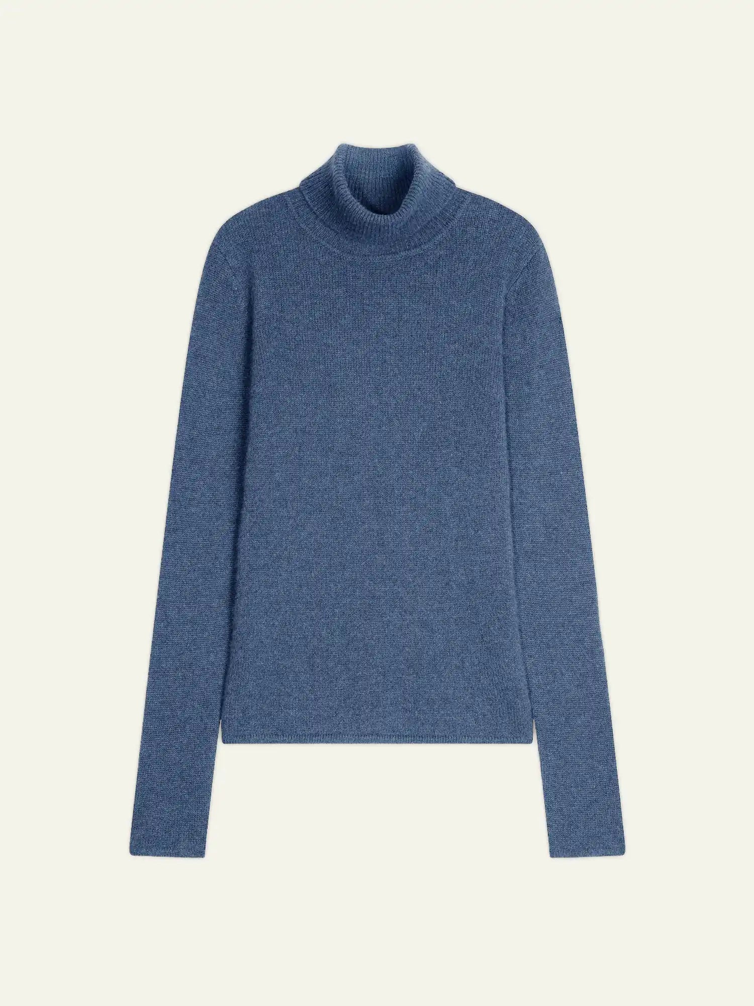 TED pull col roulé 4 fils bleu denim