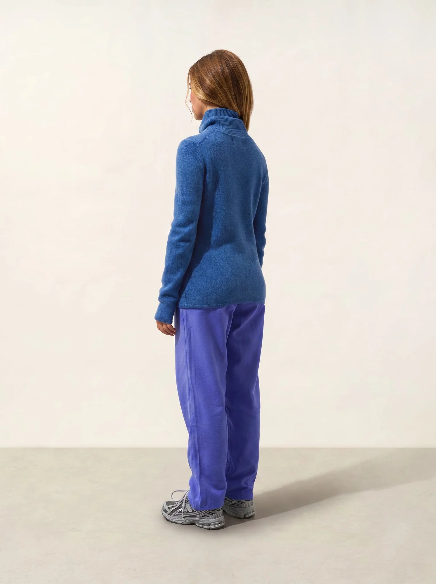 TED pull col roulé 4 fils bleu denim