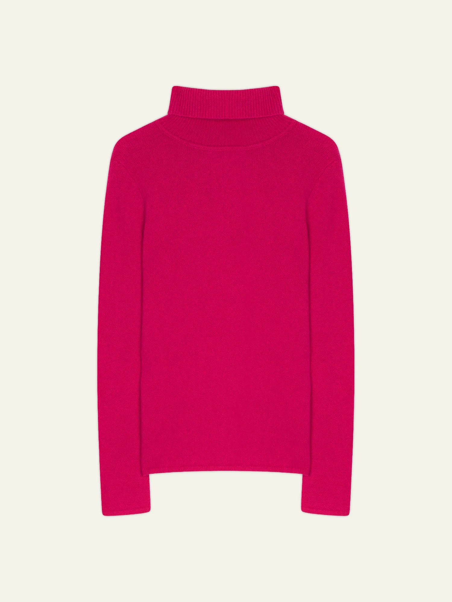 TED pull col roulé 4 fils fuchsia