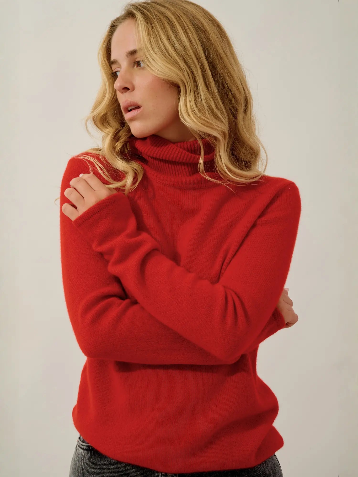 TED pullover rollkragen 4-fädig rot