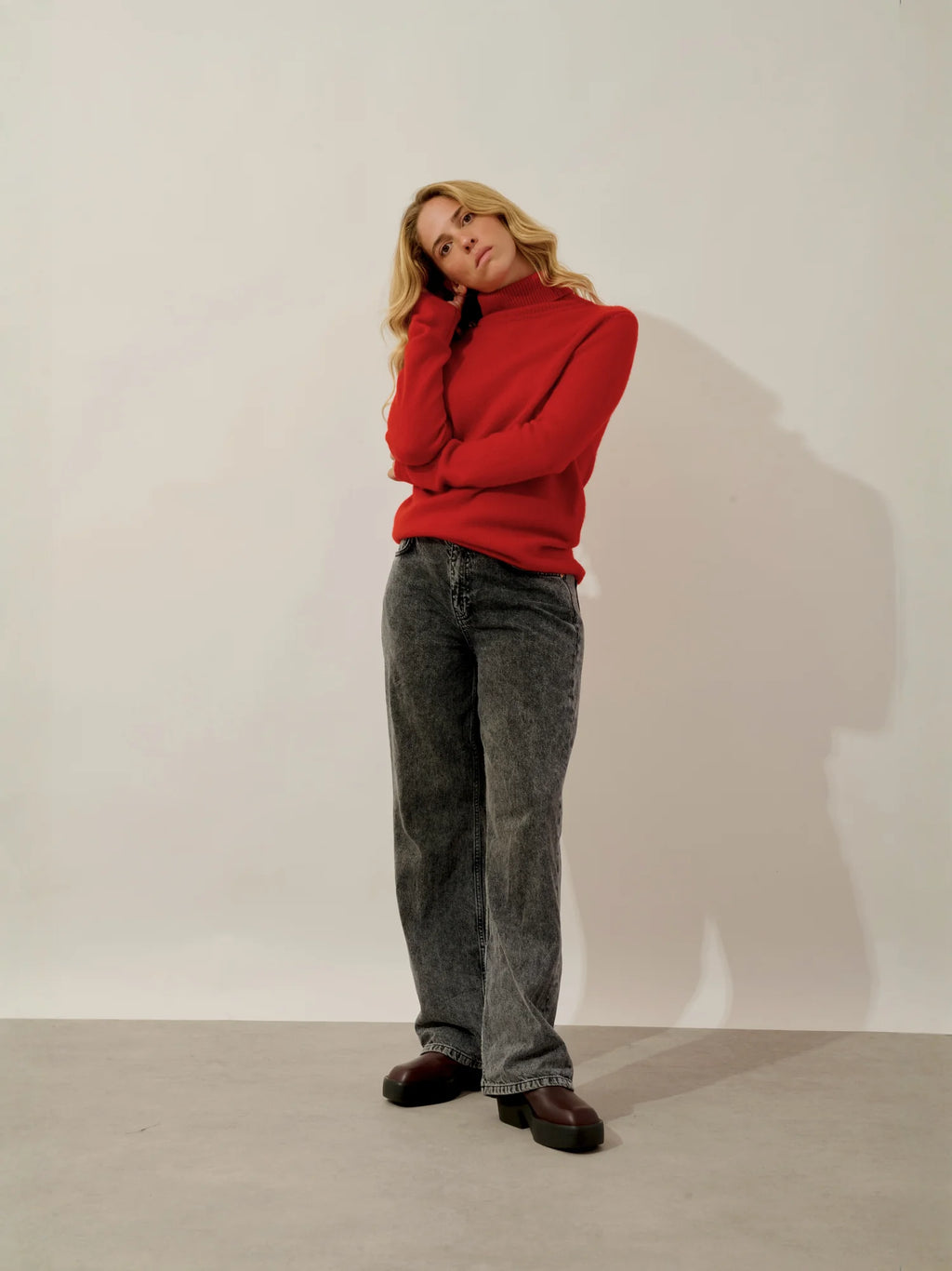 TED pullover rollkragen 4-fädig rot