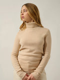 TED pull col roulé 4 fils sable