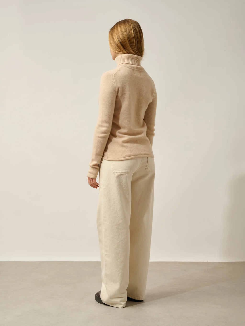 TED pull col roulé 4 fils sable