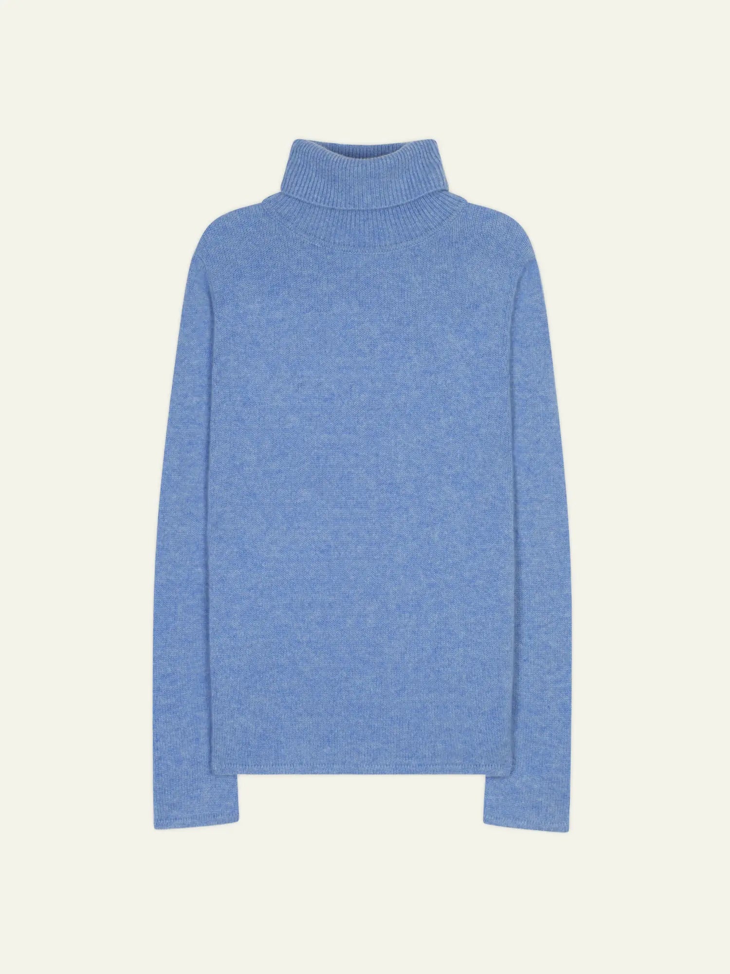 TED pull col roulé 4 fils ciel