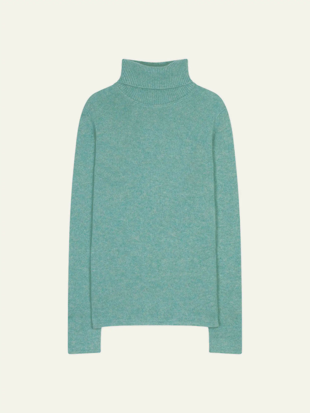 TED pull col roulé 4 fils vert chiné