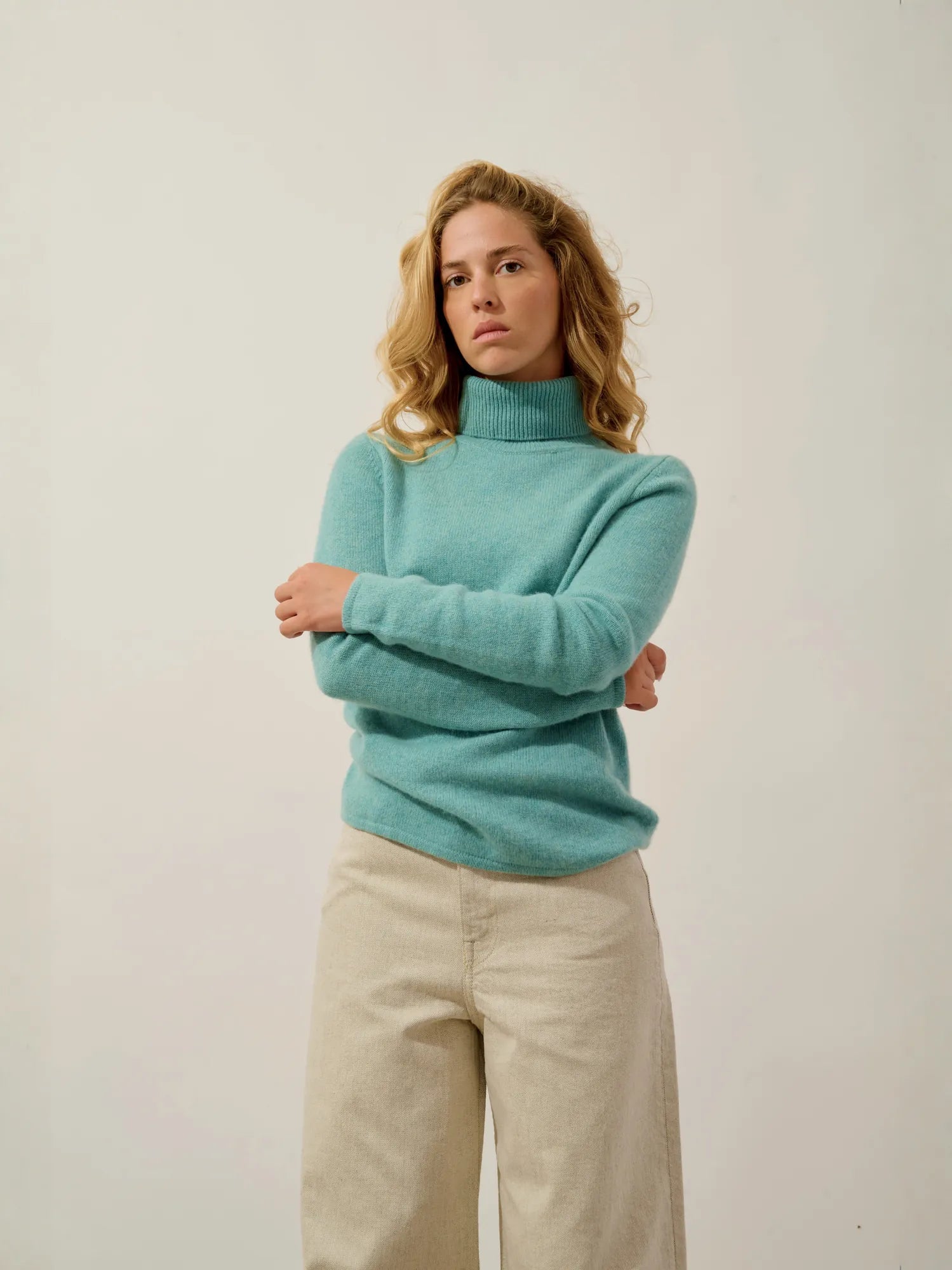 TED pullover rollkragen 4-fädig grün meliert