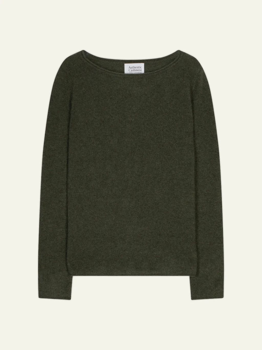 CRIOU Pullover U-Boot-Ausschnitt Khaki meliert