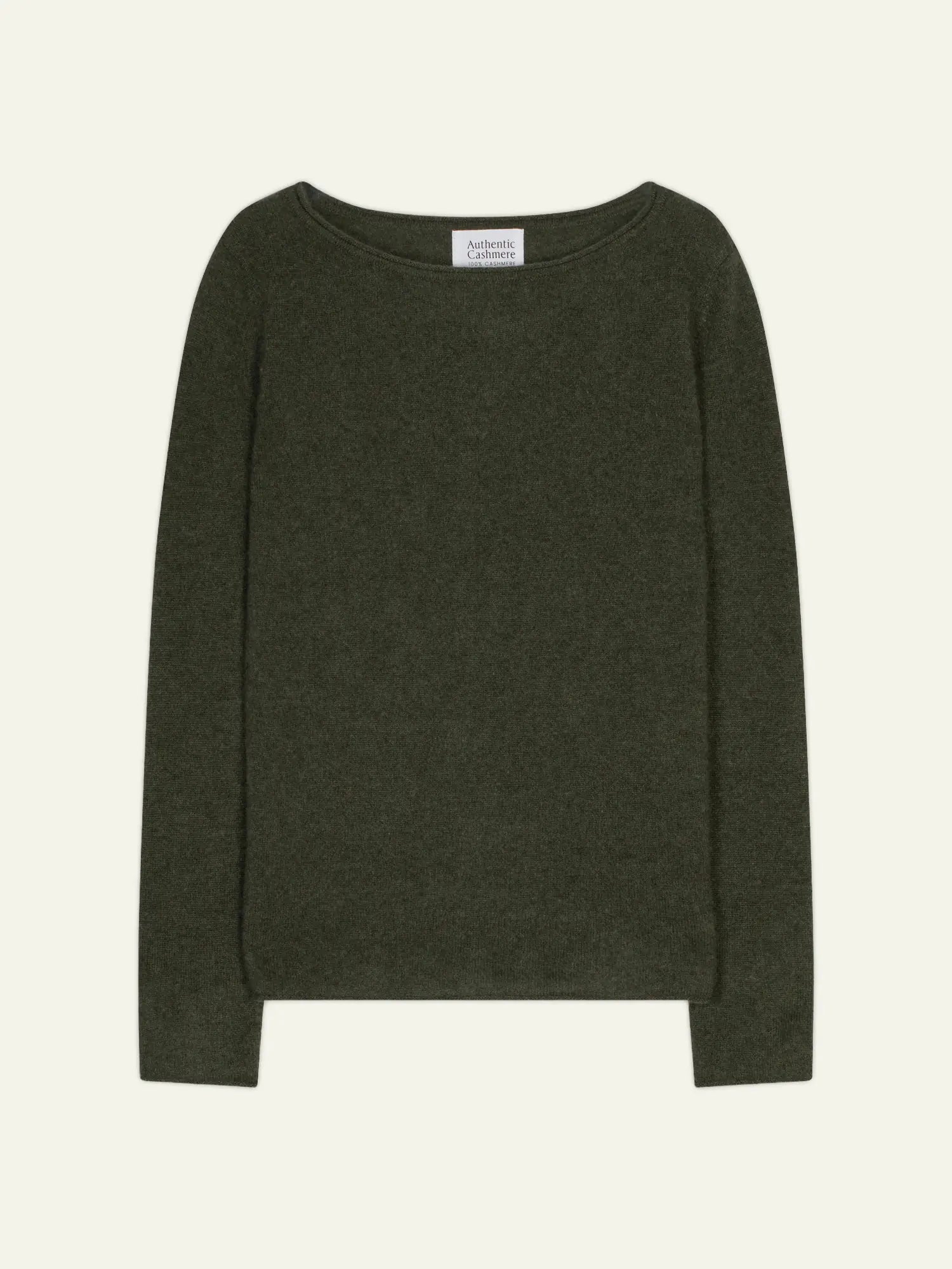 CRIOU Pullover U-Boot-Ausschnitt Khaki meliert