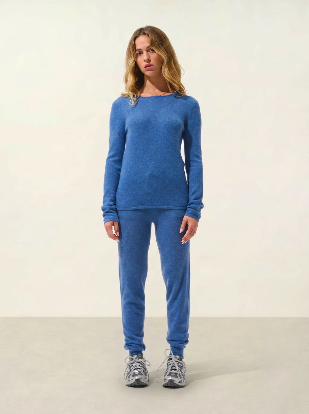 EPÉNA pull col rond bleu denim