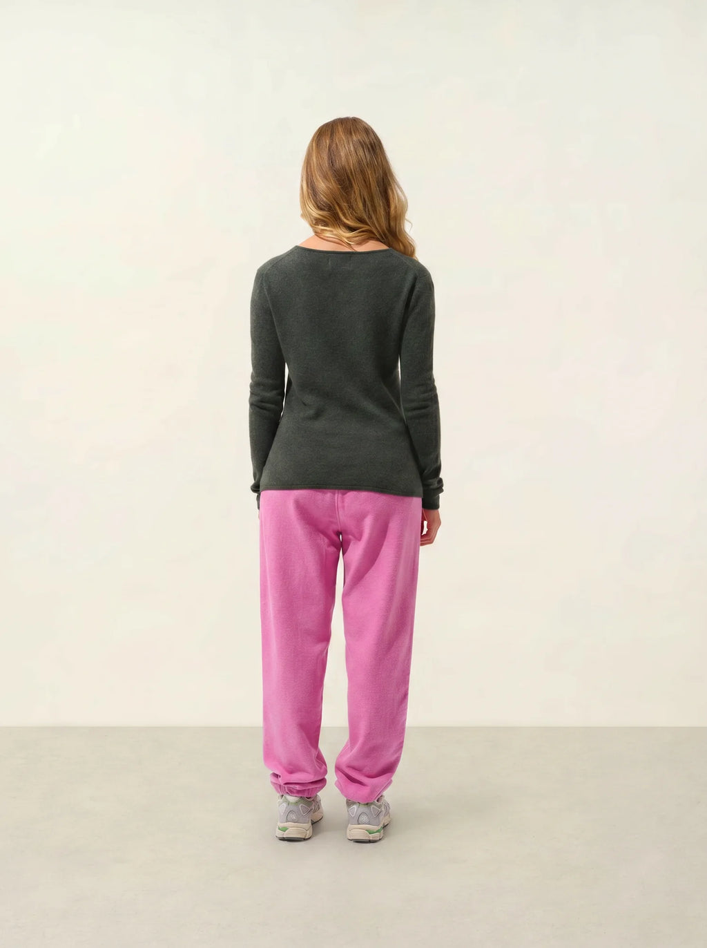 EPÉNA Pullover Rundhalsausschnitt Khaki meliert
