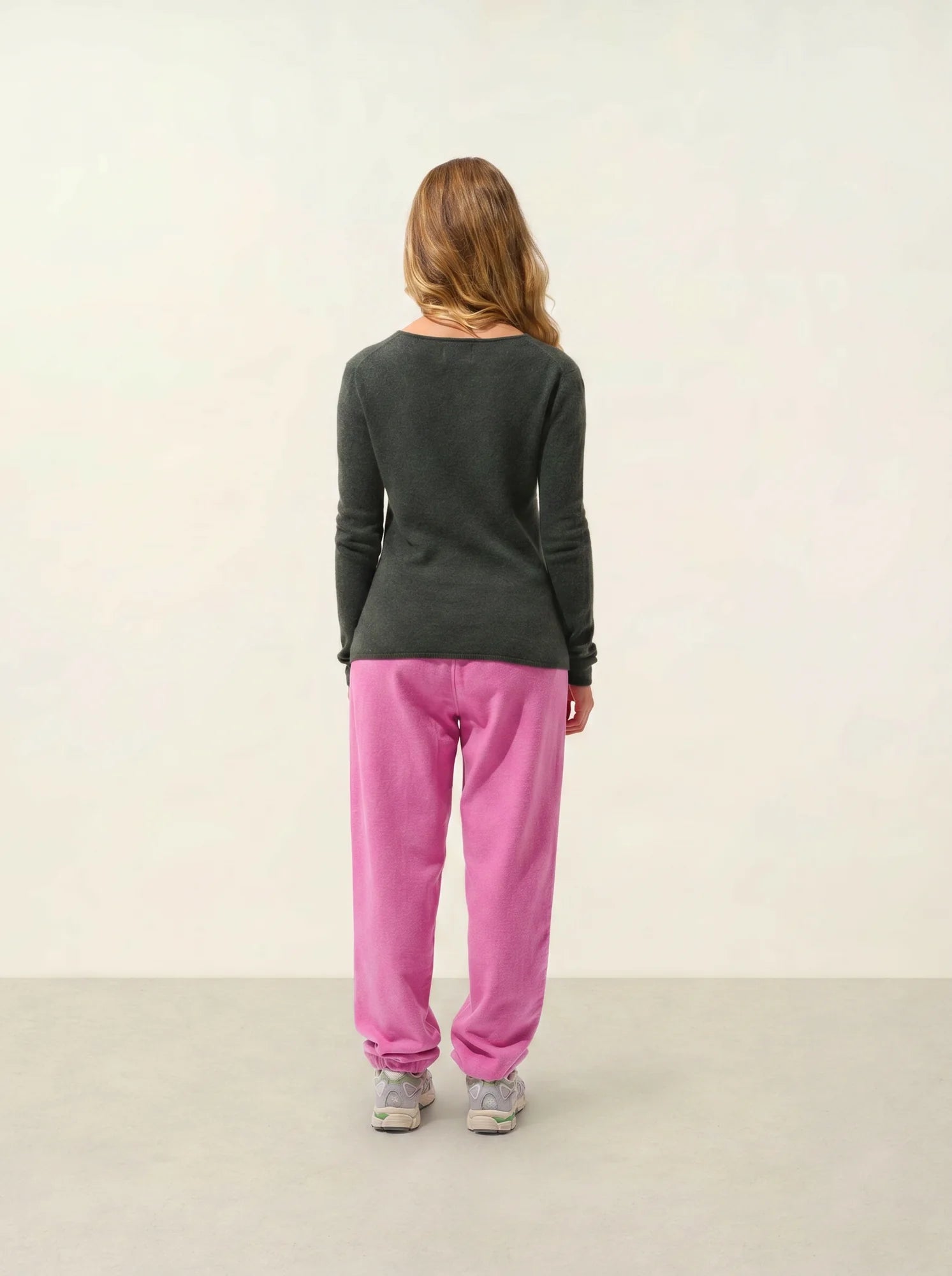 EPÉNA Pullover Rundhalsausschnitt Khaki meliert