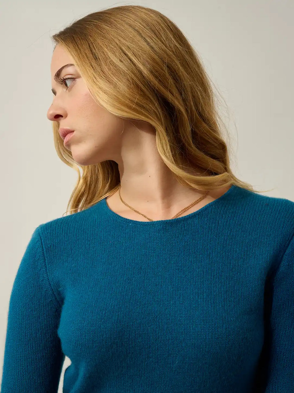 IVY sweater crew neck 4 ply peacock