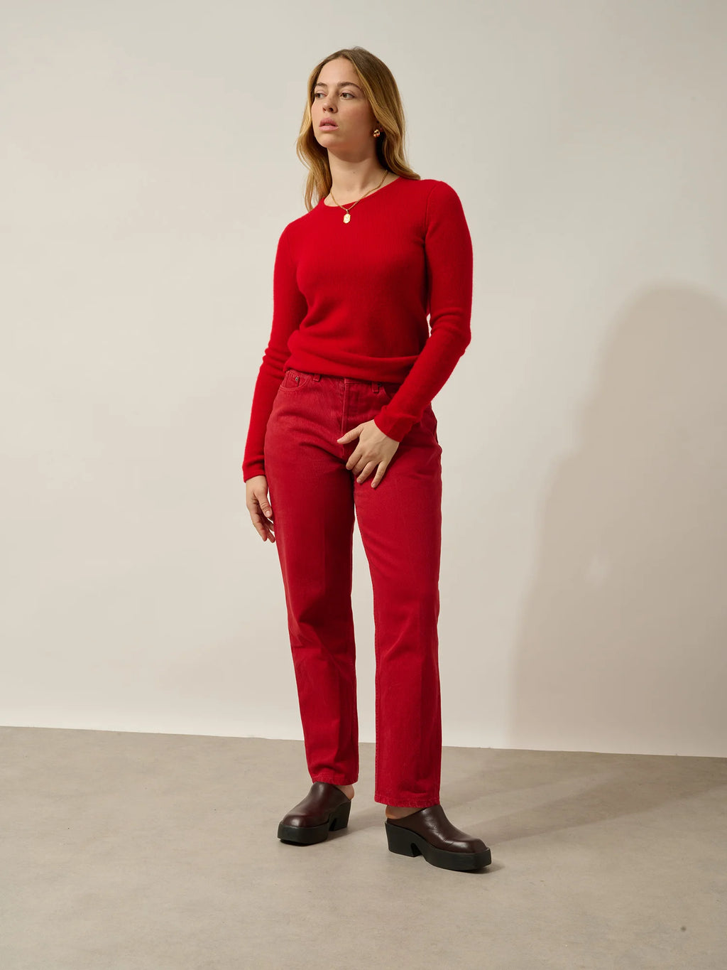 IVY sweater crew neck 4 ply red