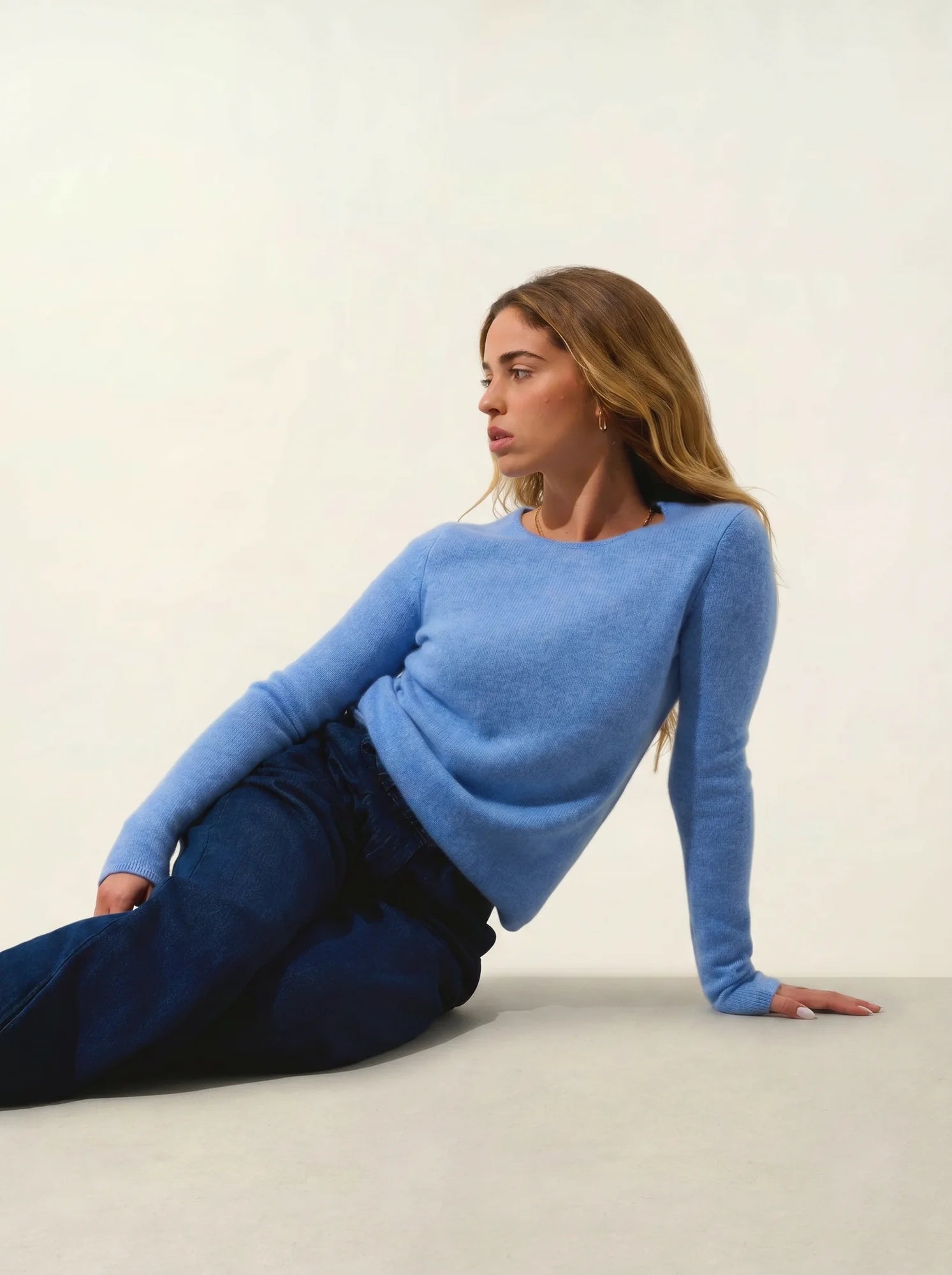 IVY pullover rundhalsausschnitt 4-fädig himmelblau