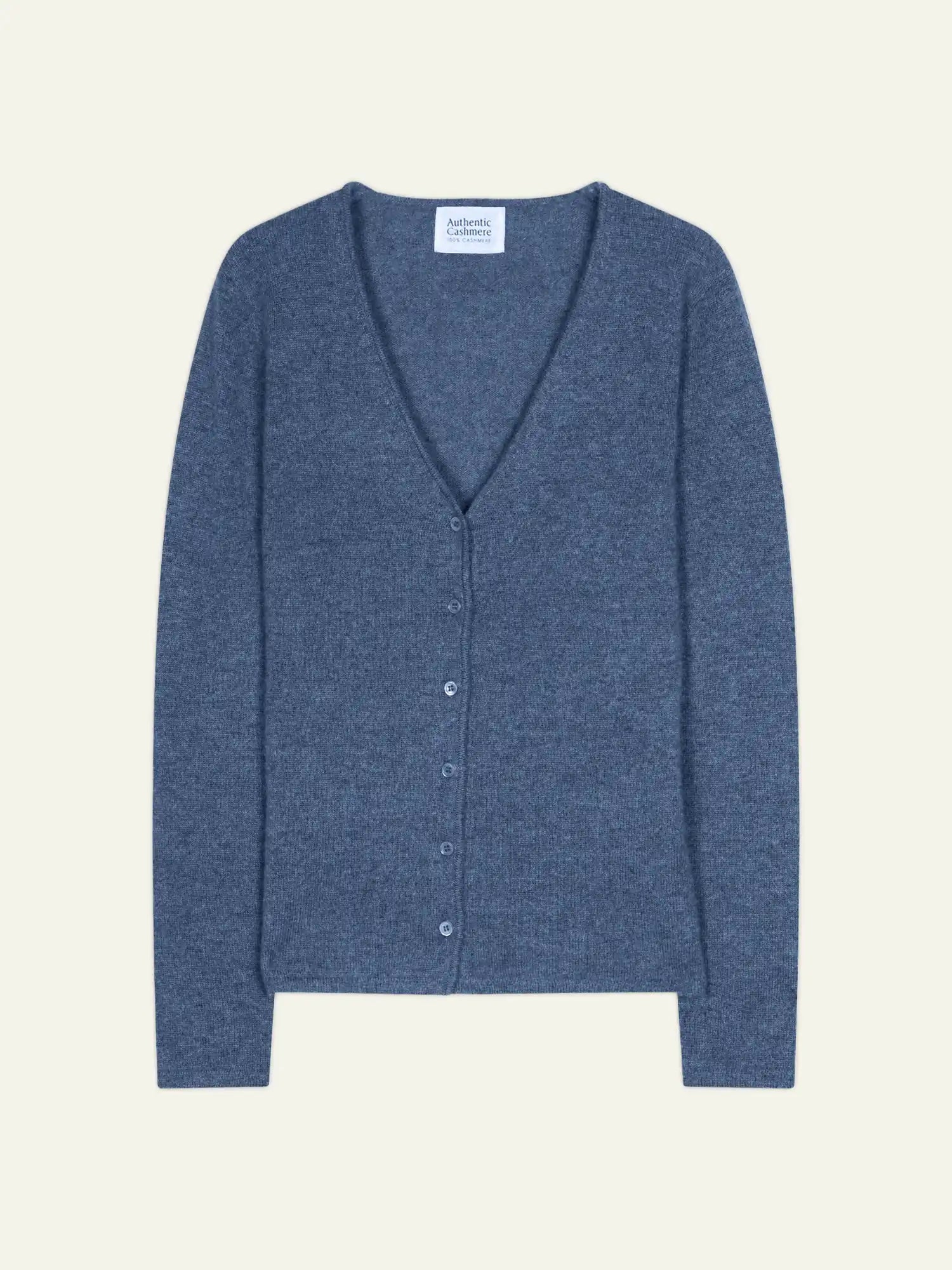 CHALAIS cardigan col V bleu denim