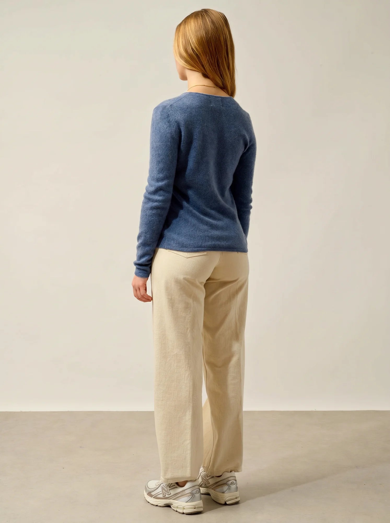 CHALAIS cardigan col V bleu denim