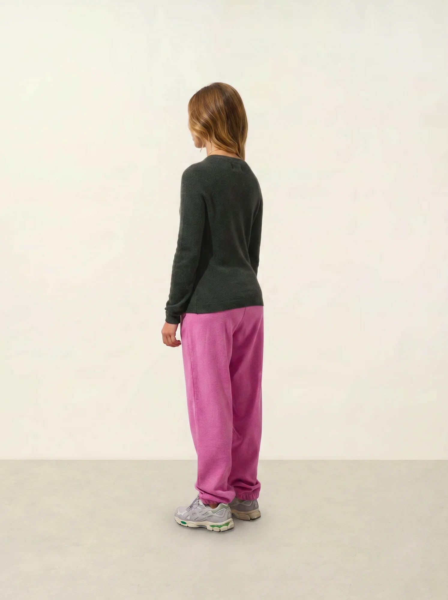 ECRIN Pullover Rundhalsausschnitt Khaki meliert