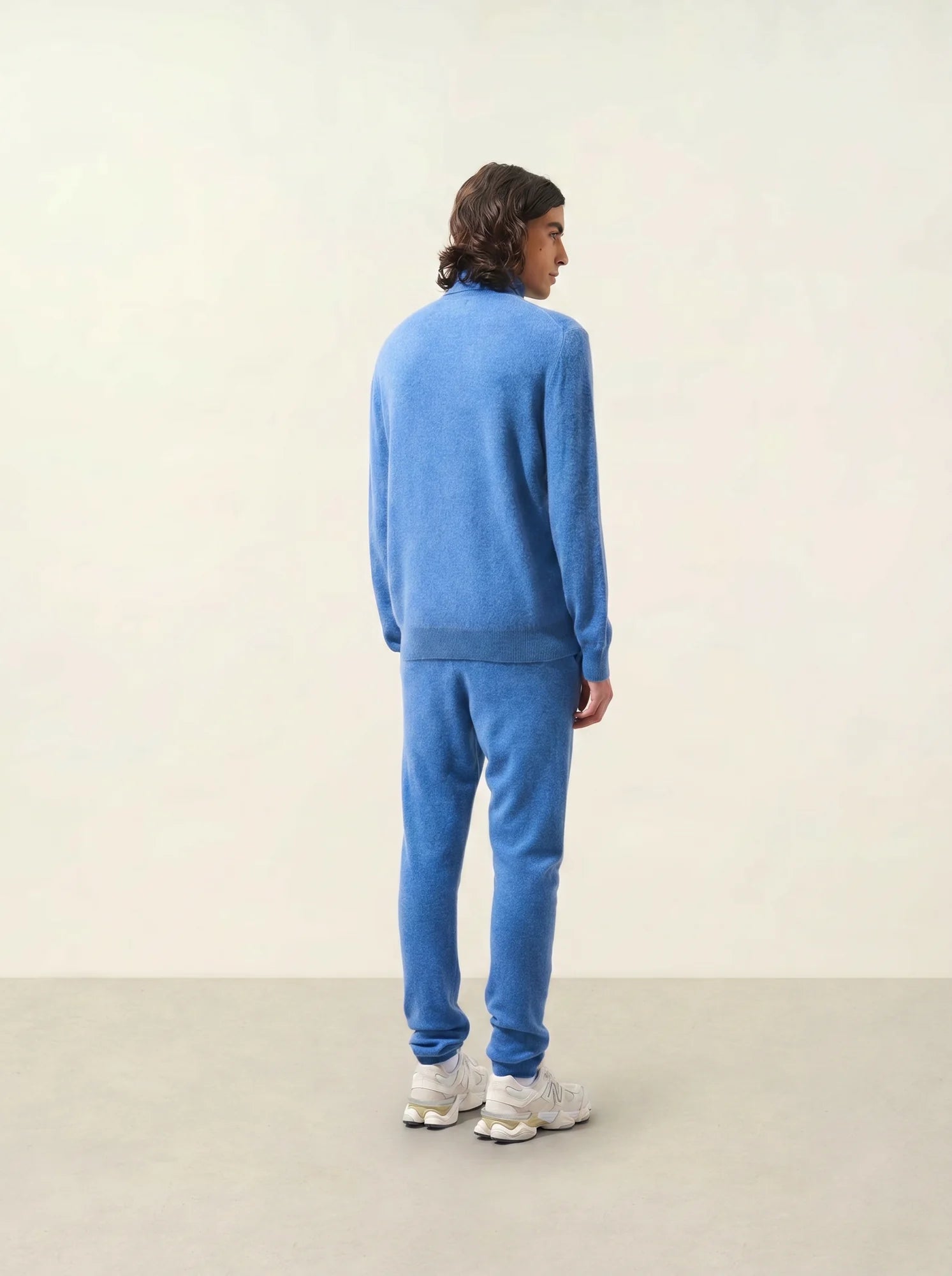BANGE pull col roulé bleu denim