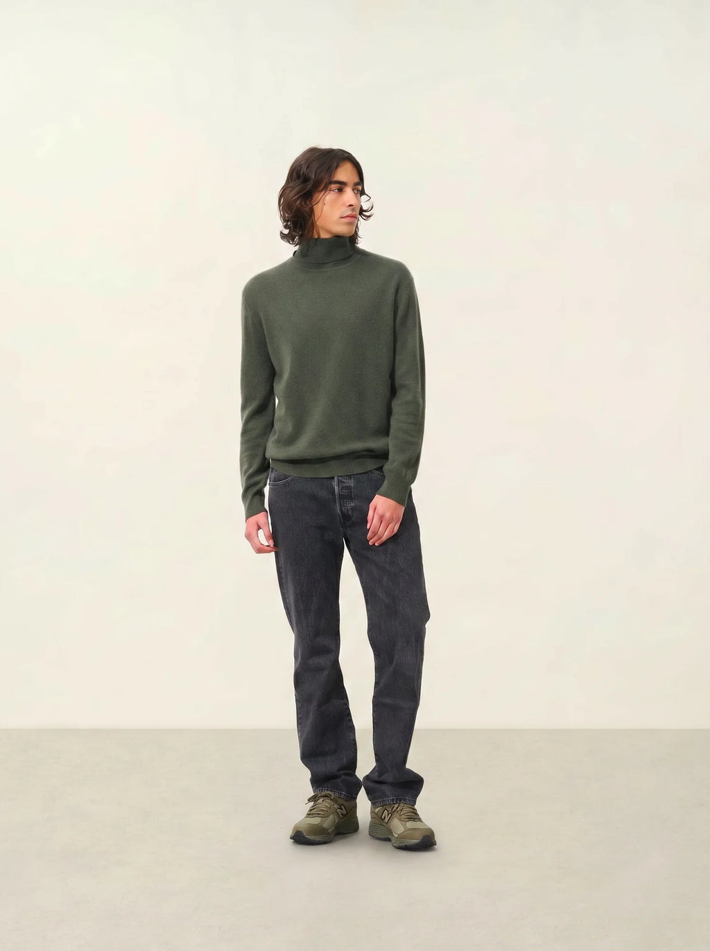 BANGE pull col roulé kaki
