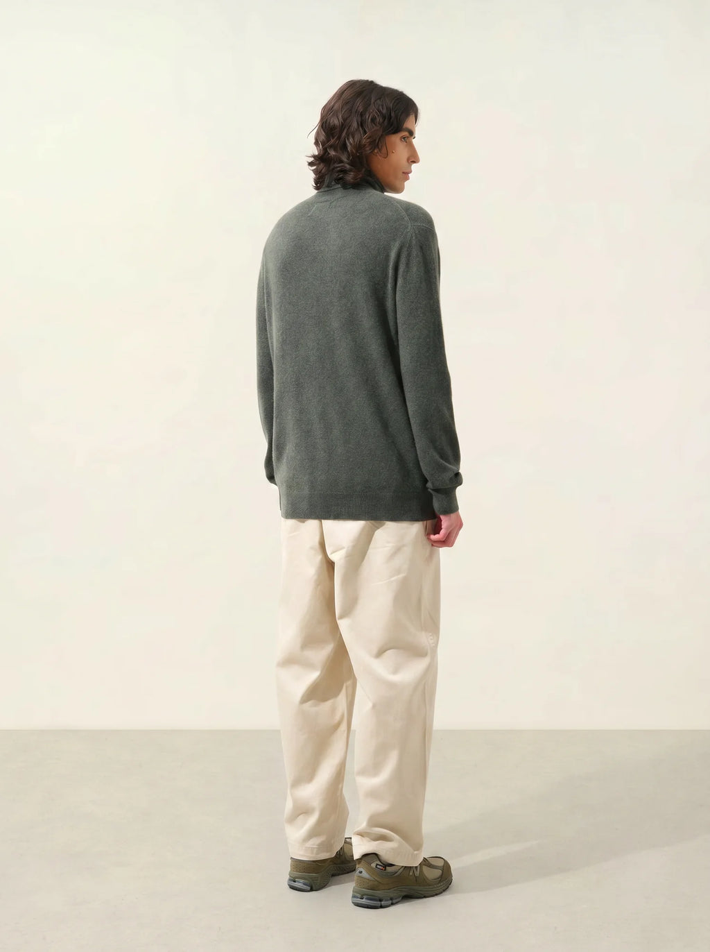 BANGE Pullover Rollkragen Khaki meliert