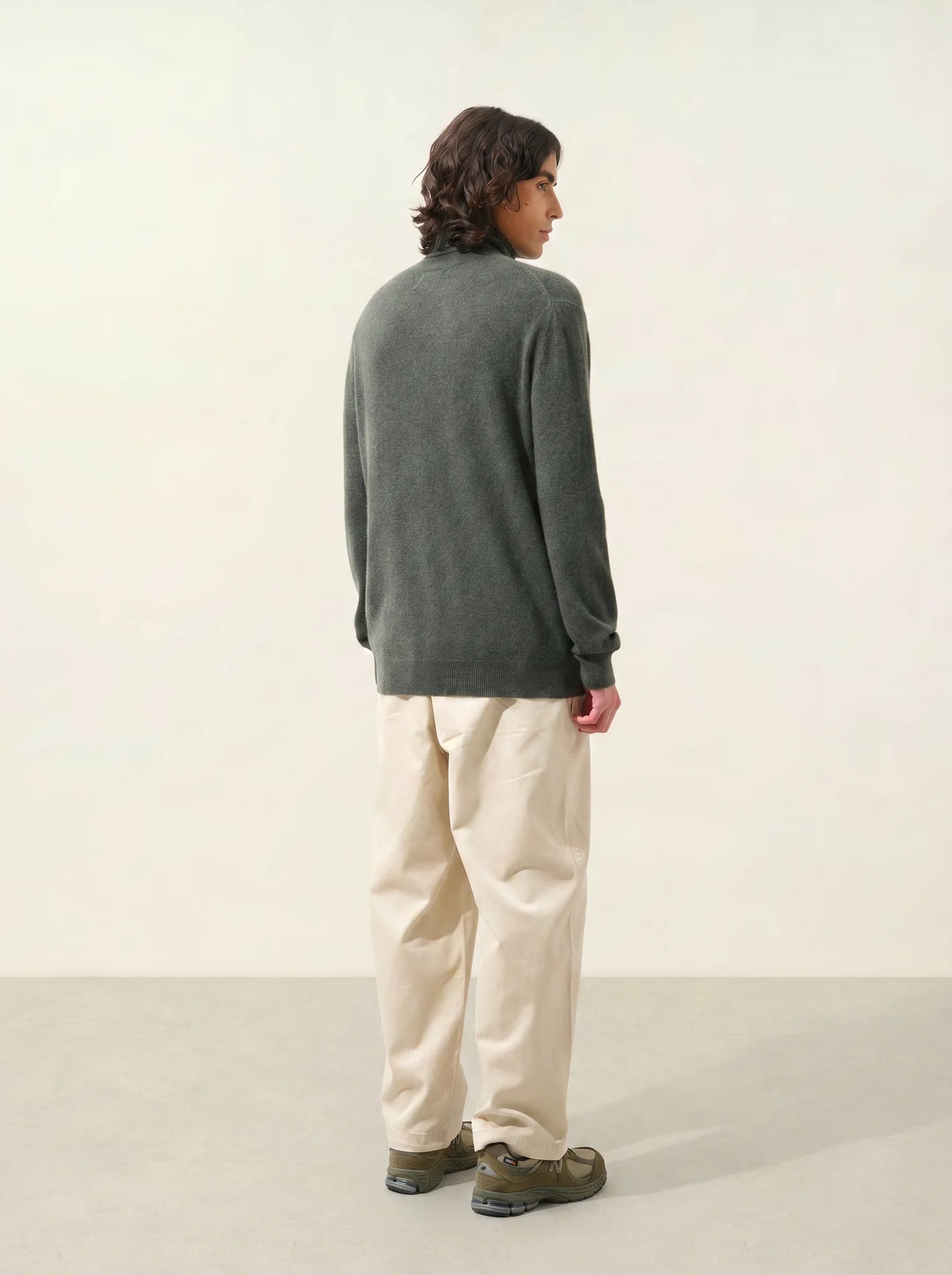 BANGE Pullover Rollkragen Khaki meliert