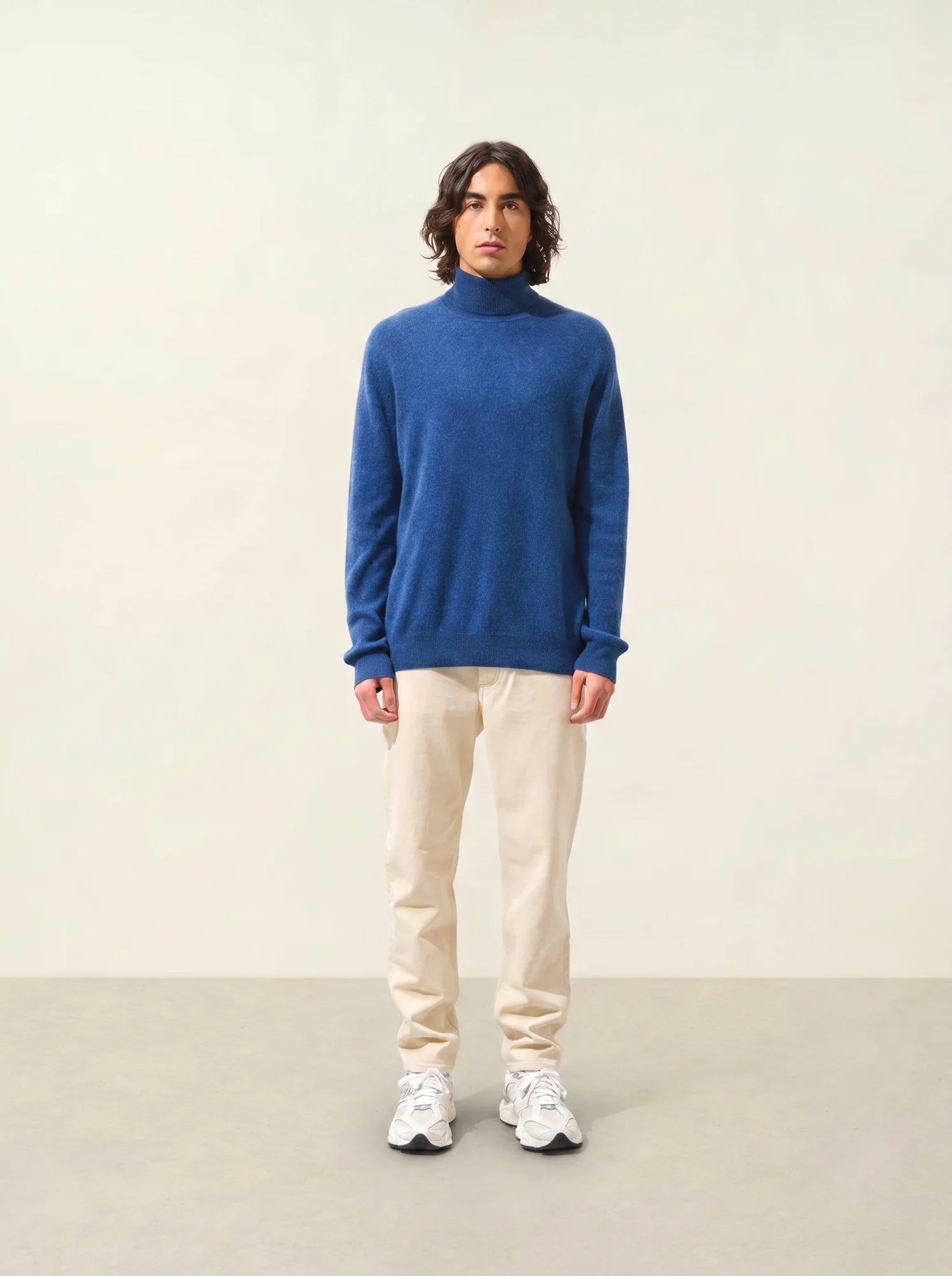 BANGE pull col roulé océan chiné
