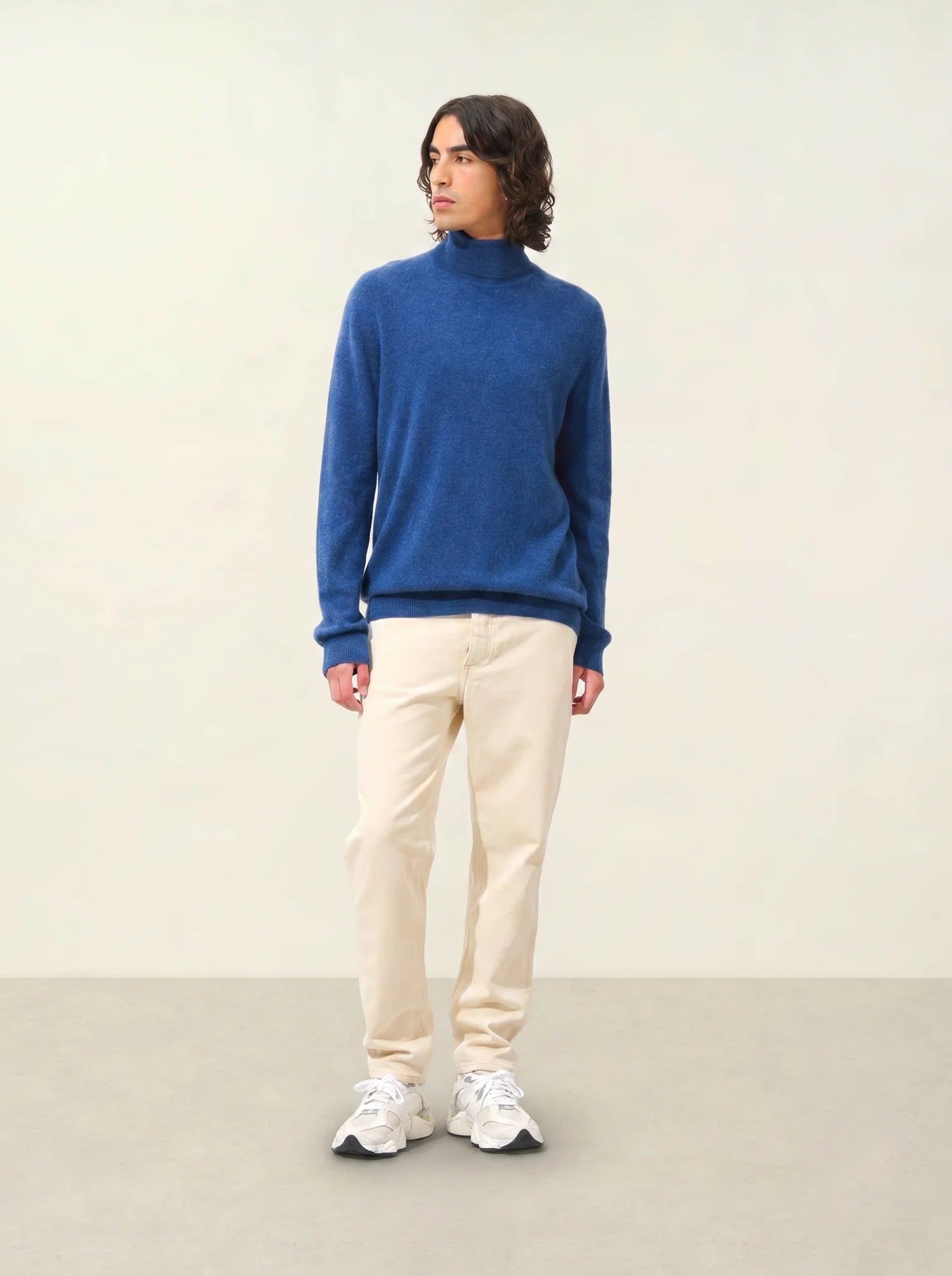 BANGE pull col roulé océan chiné