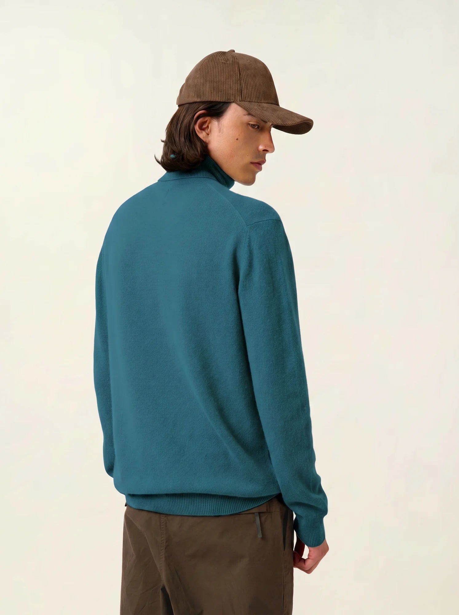 BANGE Pullover Rollkragen Pfauenblau