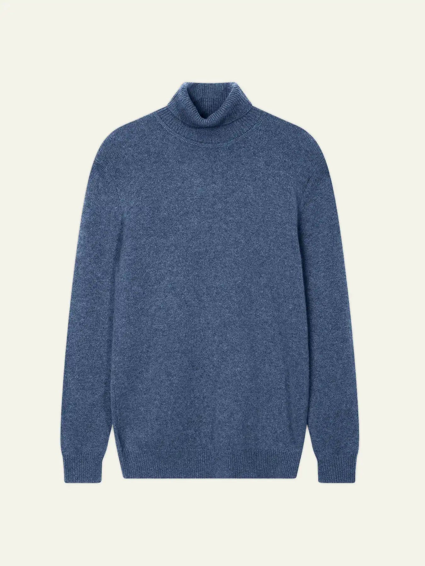 MARTIN sweater turtleneck 4 ply denim blue