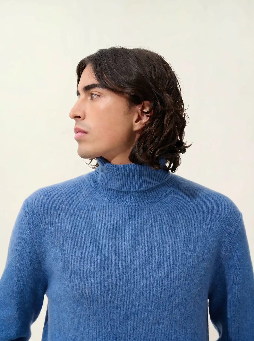 MARTIN sweater turtleneck 4 ply denim blue