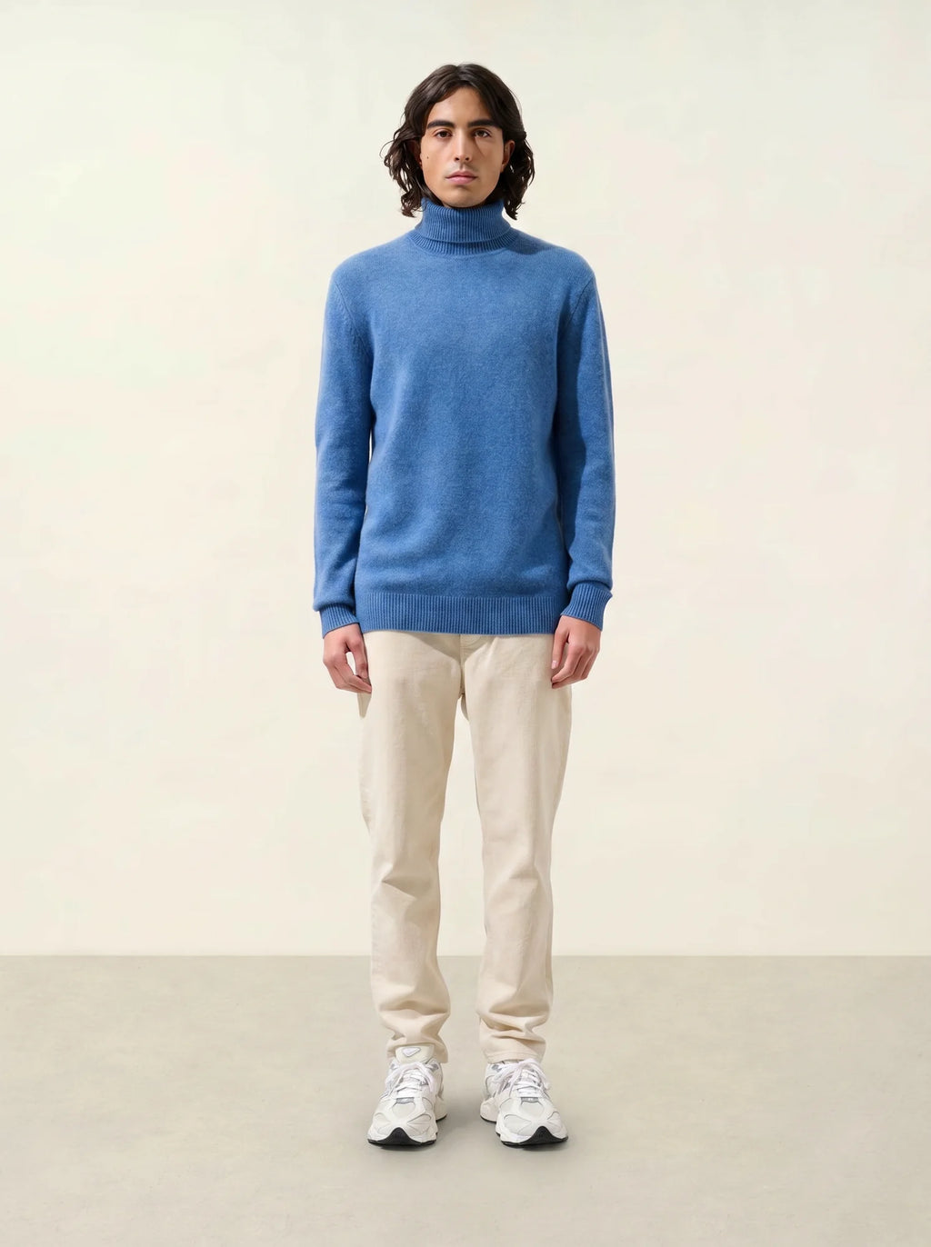 MARTIN sweater turtleneck 4 ply denim blue