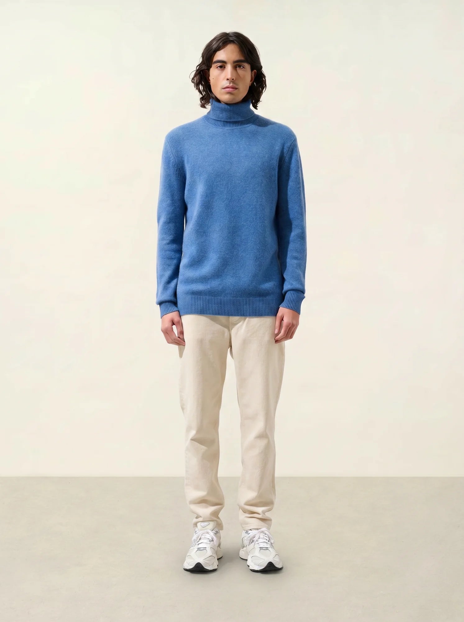 MARTIN sweater turtleneck 4 ply denim blue