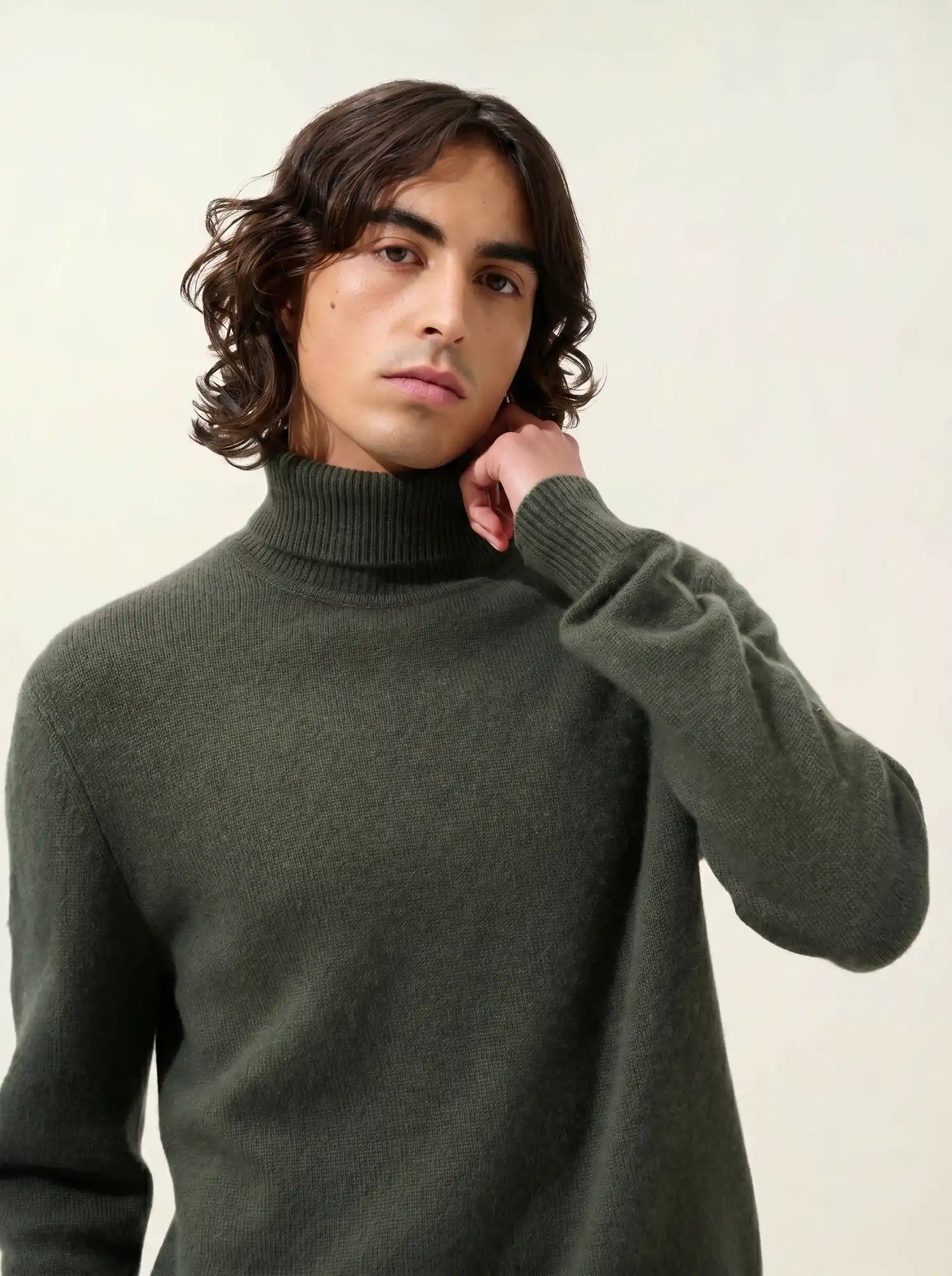 MARTIN sweater turtleneck 4 ply khaki